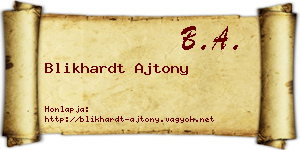 Blikhardt Ajtony névjegykártya